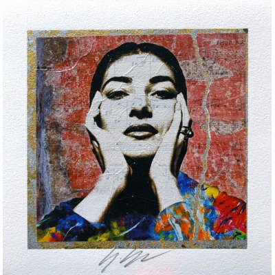 GRAFICA GIULIANO GRITTINI ' CALLAS ' dimensioni L 23 x H 23 cm.