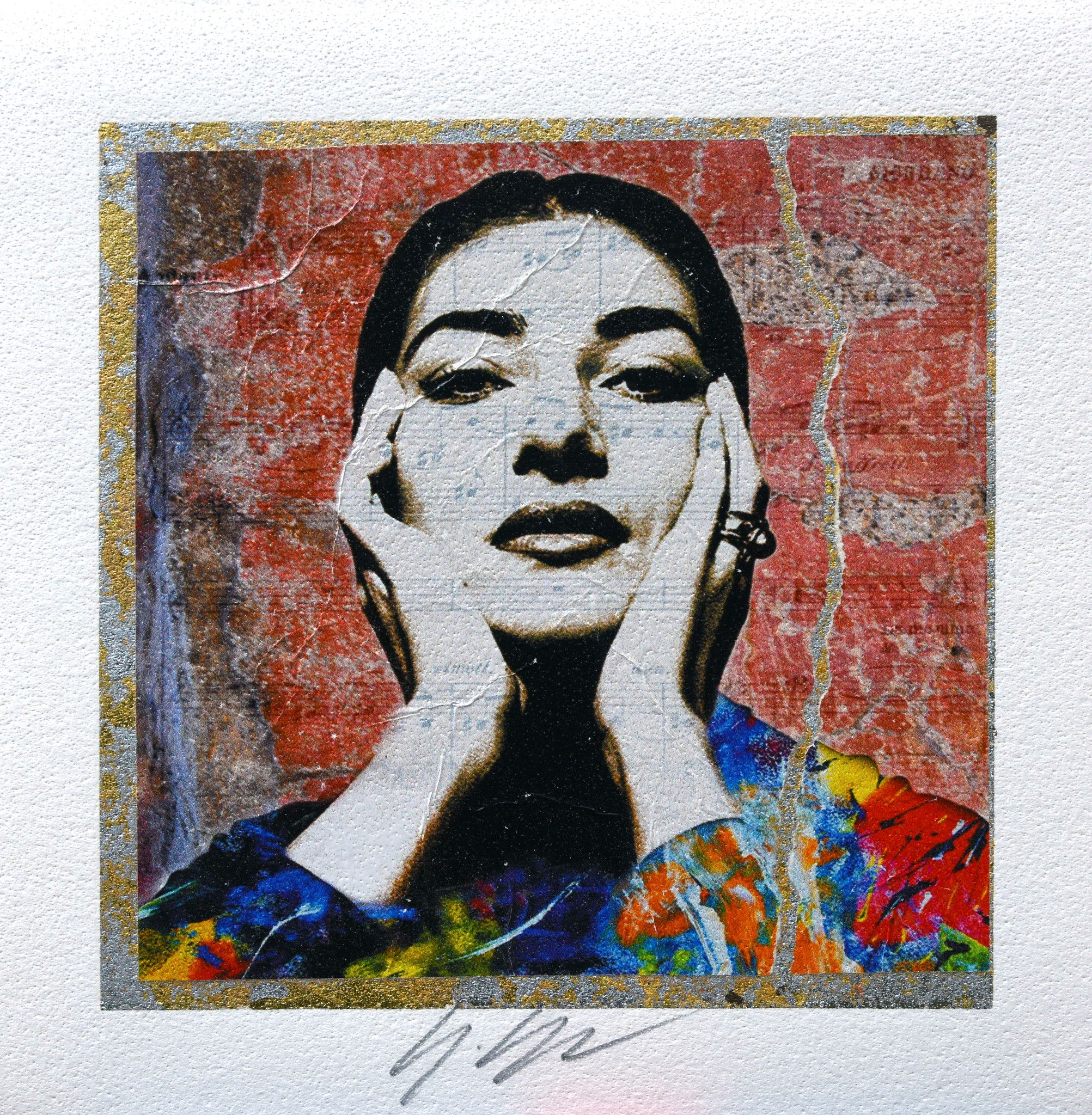 GRAPHICS  GIULIANO GRITTINI " CALLAS "  size  L 23 x H 23 cm.