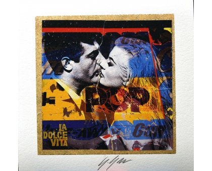 GRAPHICS GIULIANO GRITTINI ' DOLCE VITA' size L 23 x H 23 cm.