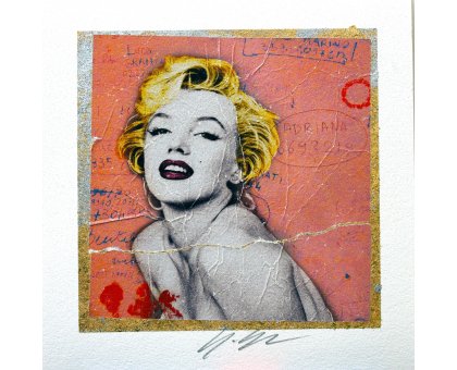 GRAFICA GIULIANO GRITTINI ' MARILYN 1 ' dimensioni L 23 x H 23 cm.