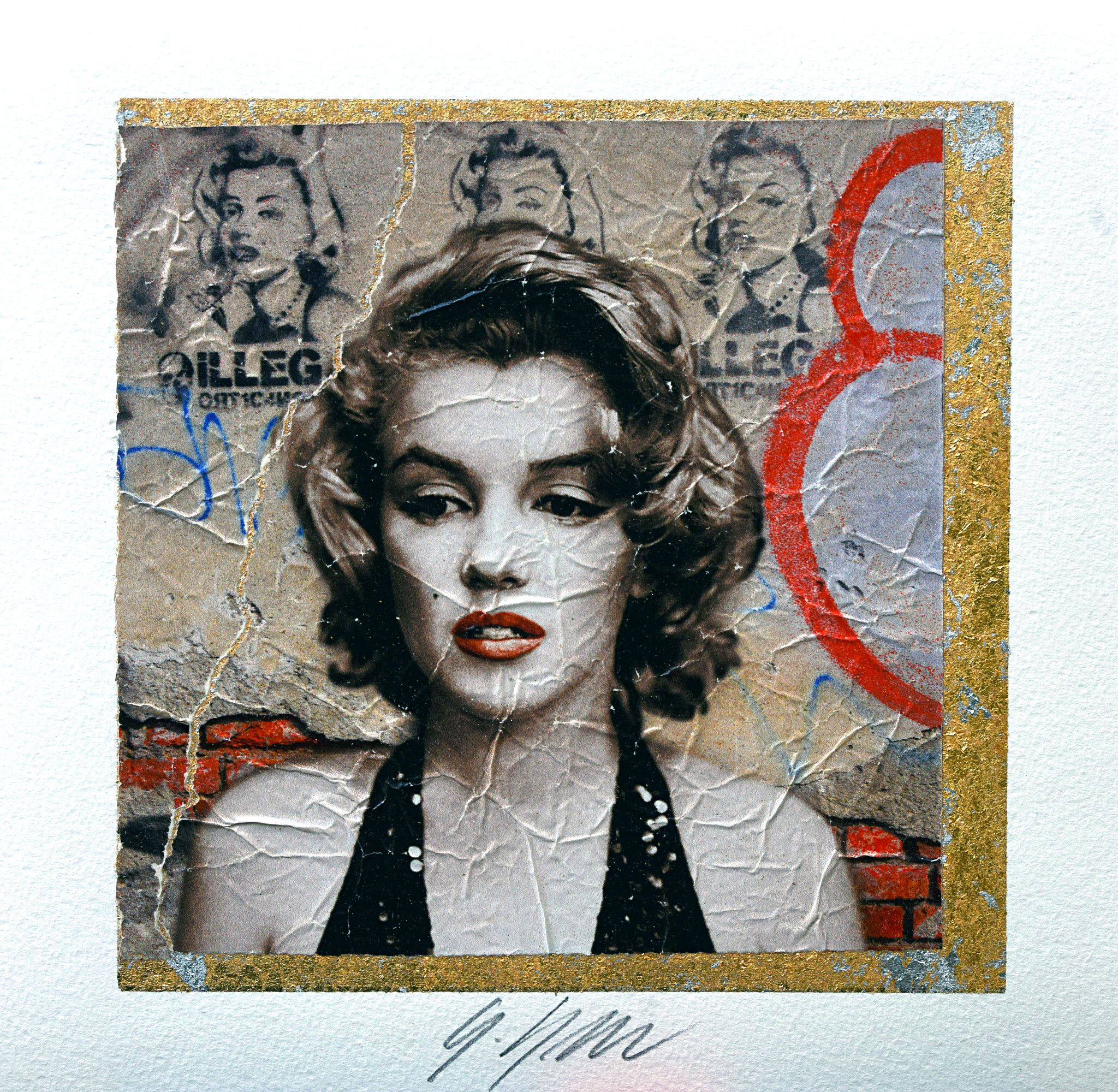 GRAFICA GIULIANO GRITTINI ' MARILYN 3 '  dimensioni L 23 x H 23 cm.