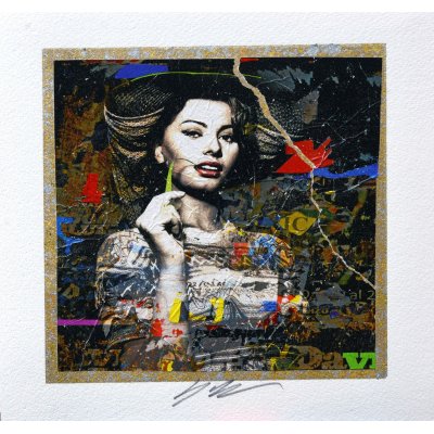 GRAFICA GIULIANO GRITTINI ' SOFIA 1 ' dimensioni L 23 x H 23 cm.