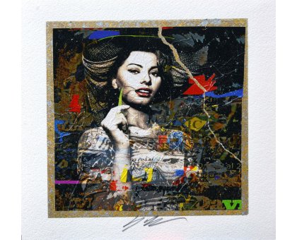 GRAFICA GIULIANO GRITTINI ' SOFIA 1 ' dimensioni L 23 x H 23 cm.