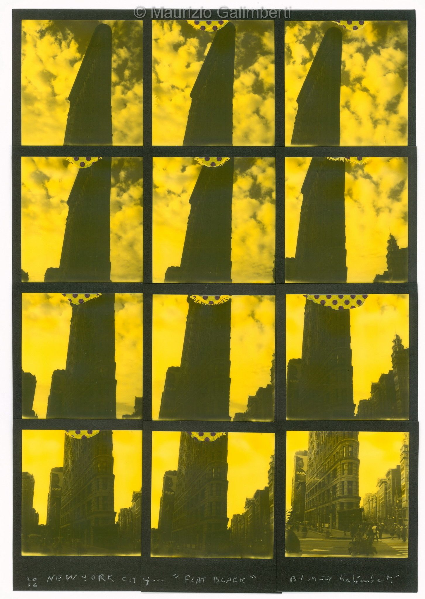 VINTAGE POLAROID MAURIZIO GALIMBERTI 'NEW YORK CITY FLAT BLACK' dimensioni cm. 49x60