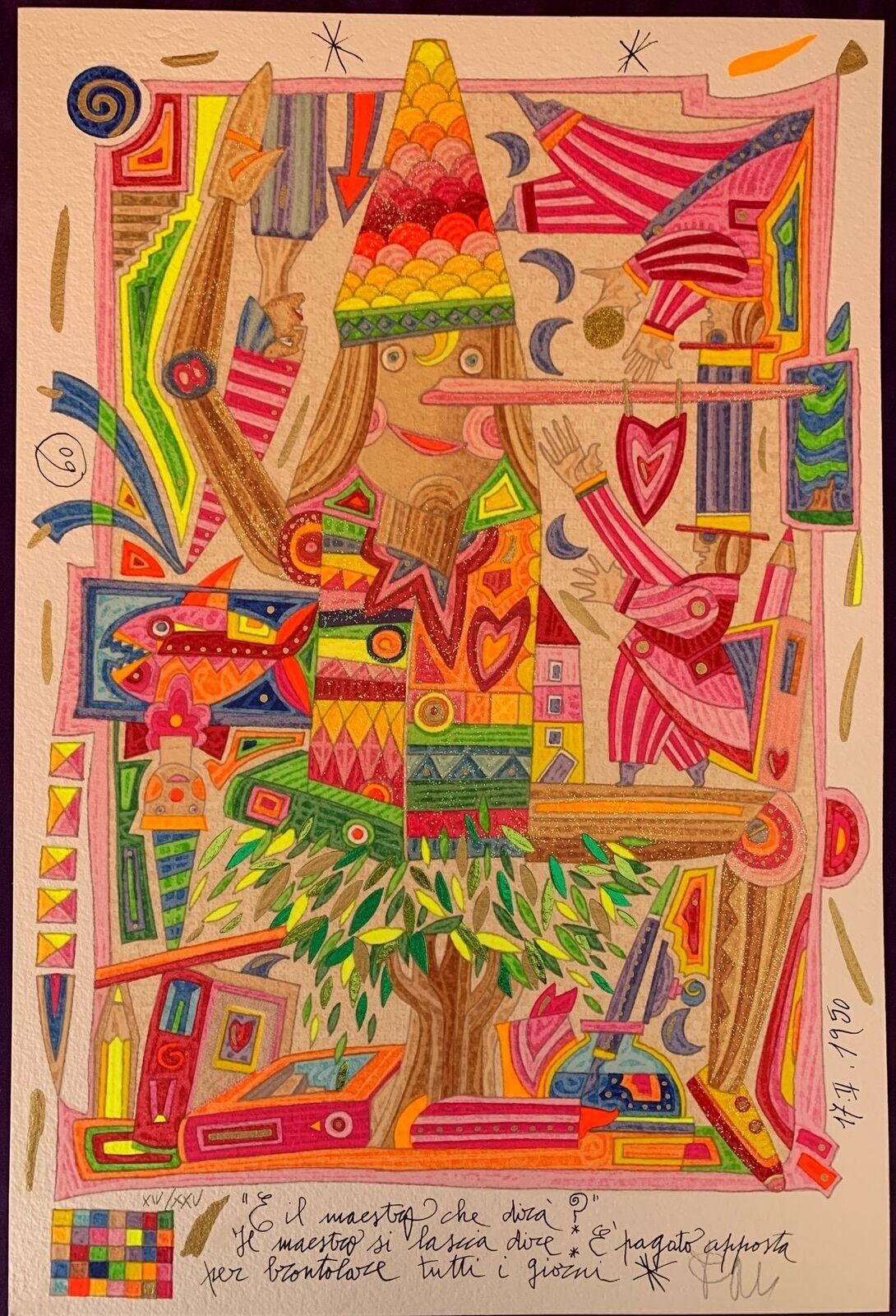 GRAFICA FRANCESCO MUSANTE " PINOCCHIO"  dimensioni L 50 x H 70 cm.