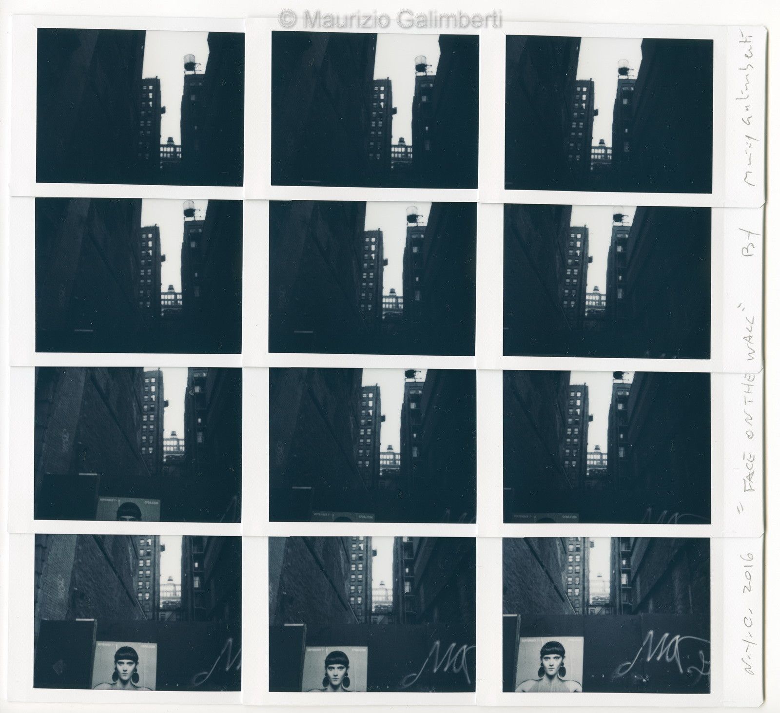 VINTAGE POLAROID MAURIZIO GALIMBERTI 'FACE ON THE WALL' dimensioni cm. 46x44