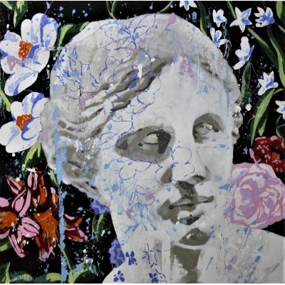 MIXED MEDIA MASSIMO PENNACCHINI ' AFRODITE ' dimensioni L 50 x H 50 cm.