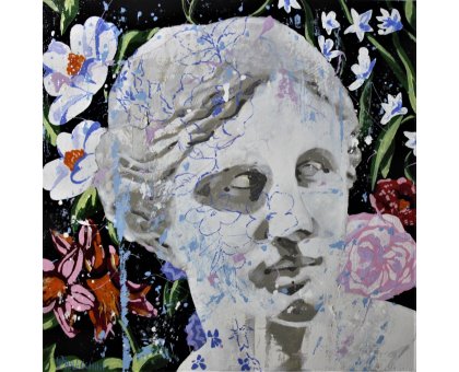 MIXED MEDIA MASSIMO PENNACCHINI ' AFRODITE ' dimensioni L 50 x H 50 cm.