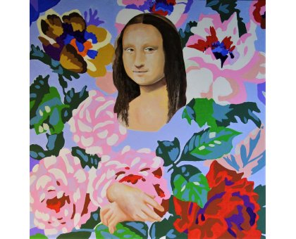 MIXED MEDIA MASSIMO PENNACCHINI ' MONNALISA ' dimensioni L 50 x H 50 cm.