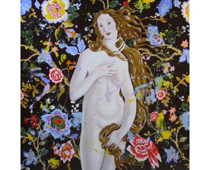 MIXED MEDIA MASSIMO PENNACCHINI ' VENERE 1 ' dimensioni L 80 x H 80 cm.