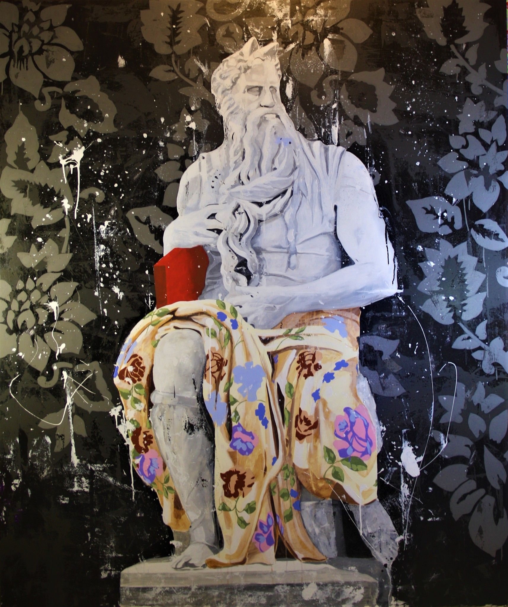 MIXED MEDIA MASSIMO PENNACCHINI " MOSE' "   size  L 155 x H 185 cm.