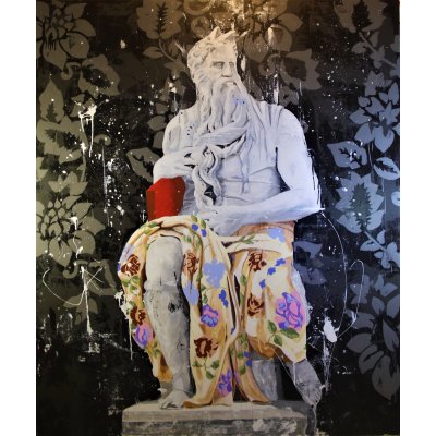 MIXED MEDIA MASSIMO PENNACCHINI ' MOSE' ' dimensioni L 155 x H 185 cm.