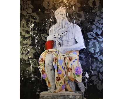 MIXED MEDIA MASSIMO PENNACCHINI ' MOSE' ' dimensioni L 155 x H 185 cm.