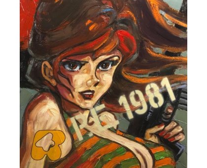 MIXED MEDIA FRANCESCA DI MARTINO ' MARGOT P.E. 1981 ' dimensioni L 80 x H 80 cm.