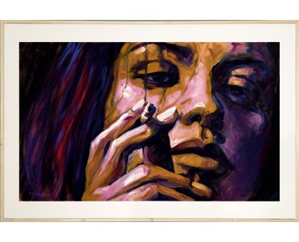 MIXED MEDIA FRANCESCA DI MARTINO ' NO SMOKING ' dimensioni L 150 x H 100 cm.