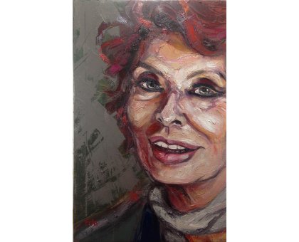 MIXED MEDIA FRANCESCA DI MARTINO ' SOFIA ' dimensioni L 50 x H 80 cm.