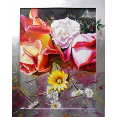 OLIO SU TELA IRMA SERVODIO 'EUPHORIA' dimensioni L 73 x H 94 cm.