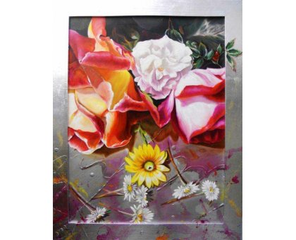 OLIO SU TELA IRMA SERVODIO 'EUPHORIA' dimensioni L 73 x H 94 cm.