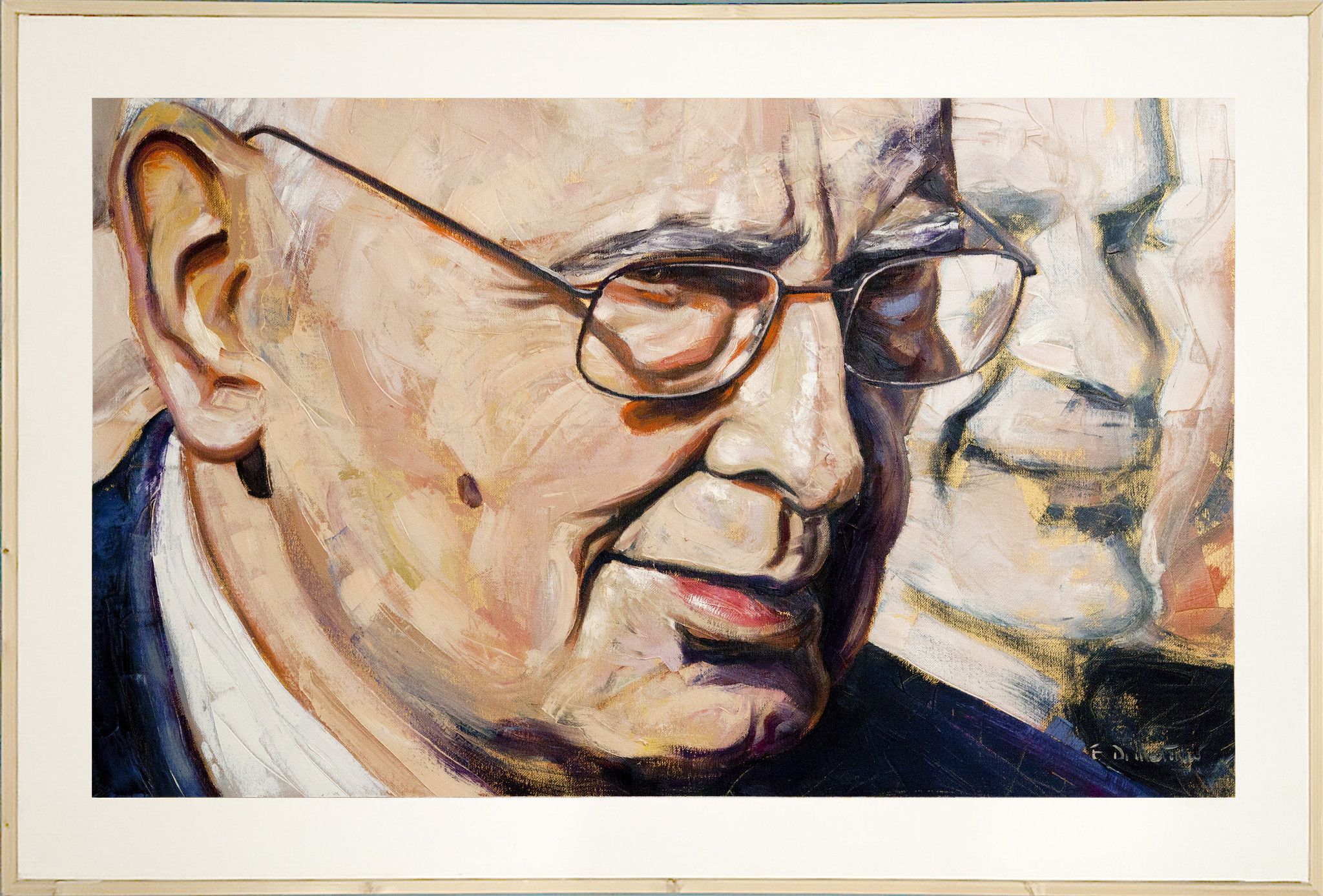 MIXED MEDIA FRANCESCA DI MARTINO ' RITRATTO DI GIORGIO NAPOLITANO '  dimensioni L 150 x H 100 cm.