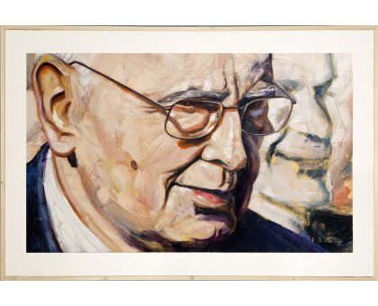 MIXED MEDIA FRANCESCA DI MARTINO ' RITRATTO DI GIORGIO NAPOLITANO ' dimensioni L 150 x H 100 cm.