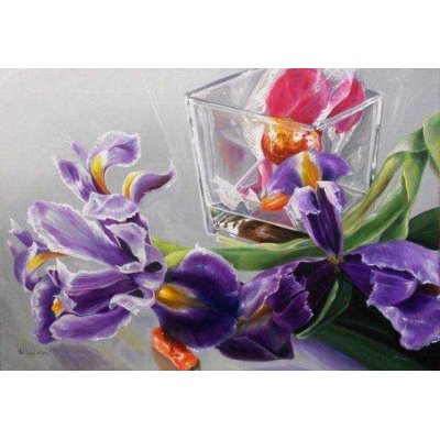 OLIO SU TELA IRMA SERVODIO ' PER ASPERA AD ASTRA' dimensioni L 70 x H 50 cm.