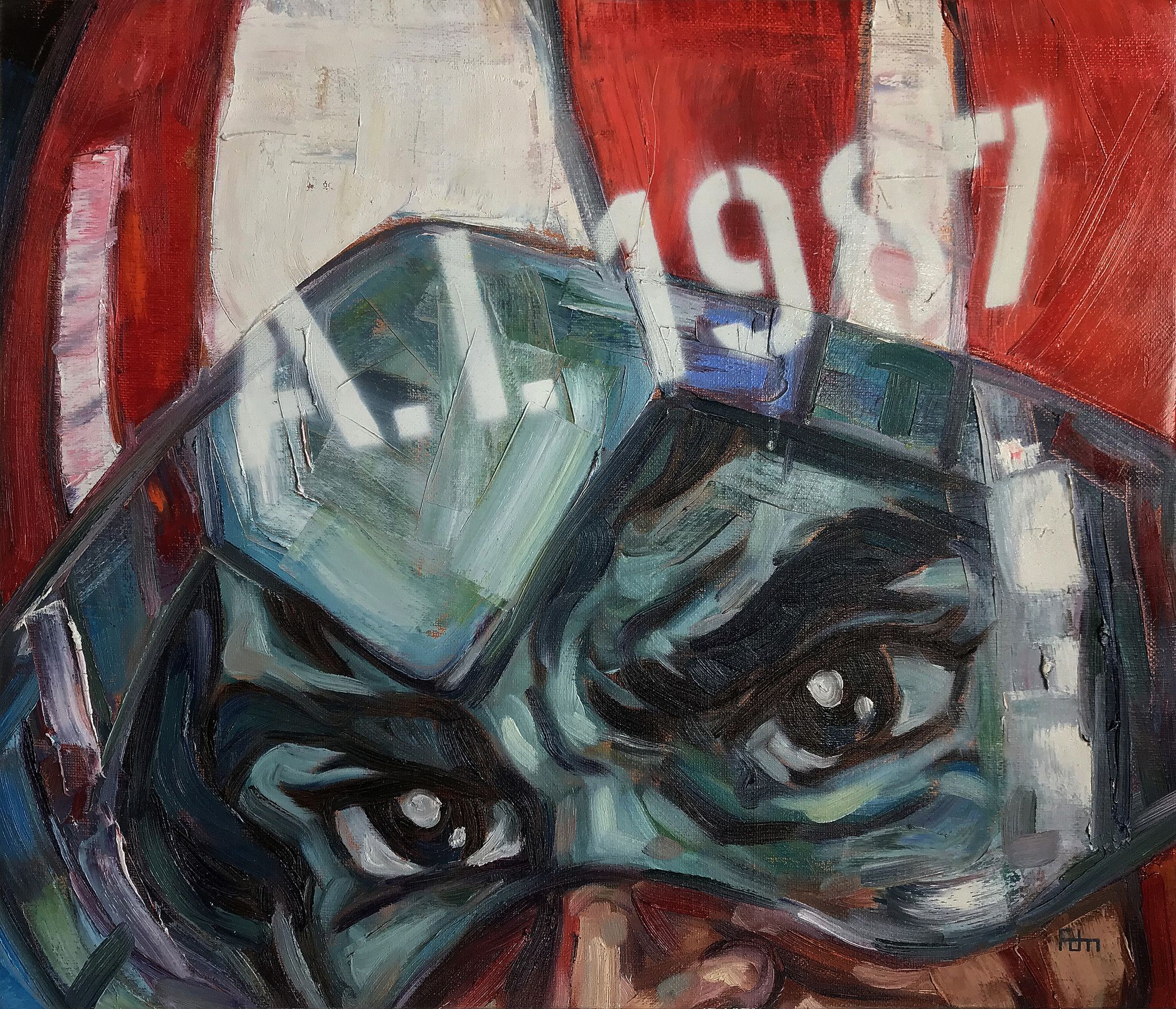 MIXED MEDIA FRANCESCA DI MARTINO ' HARAN BANJO II '  dimensioni L 60 x H 70 cm.