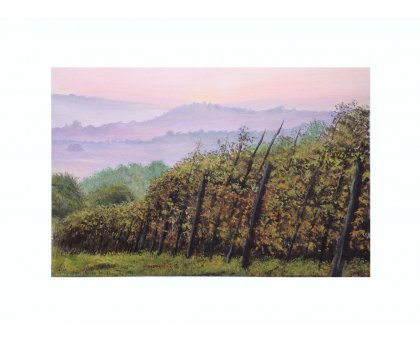 ACRYLIC ON CANVAS CLAUDIO COSTA ' RISVEGLIO AUTUNNALE NELLE LANGHE ' size L 80 x H 60 cm.