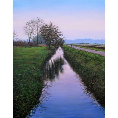 ACRILICO SU TELA CLAUDIO COSTA ' ALBA IN PIANURA ' dimensioni L 60 x H 80 cm.