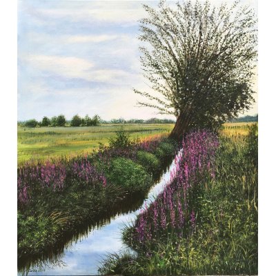 ACRILICO SU TELA CLAUDIO COSTA ' CANTO D'AGOSTO ' dimensioni L 60 x H 70 cm.