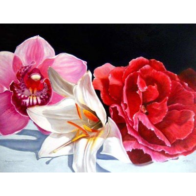 OLIO SU TELA IRMA SERVODIO "VALE LA PENA LUCHAR POR LO QUE UNO QUIERE" dimensioni L 120 x H 90 cm.