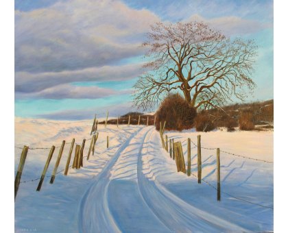 ACRILICO SU TELA CLAUDIO COSTA ' IL SENTIERO ' dimensioni L 80 x H 70 cm.