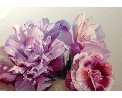 OLIO SU TELA IRMA SERVODIO 'RIFLESSI DEL TEMPO' dimensioni L 100 x H 70 cm.