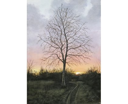 ACRYLIC ON CANVAS CLAUDIO COSTA ' CUSTODE SENTIERO ' size L 40 x H 60 cm.