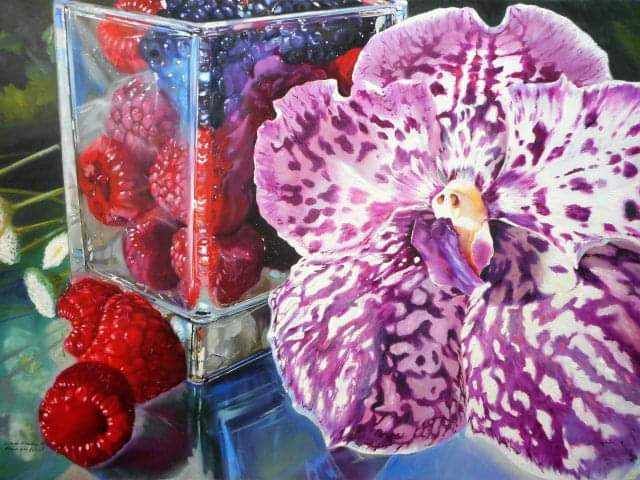 OIL ON CANVAS  IRMA SERVODIO  "...E POI TI ACCORGI DI ESSERE GIA FELICE"   size  L 100 x H 70 cm.