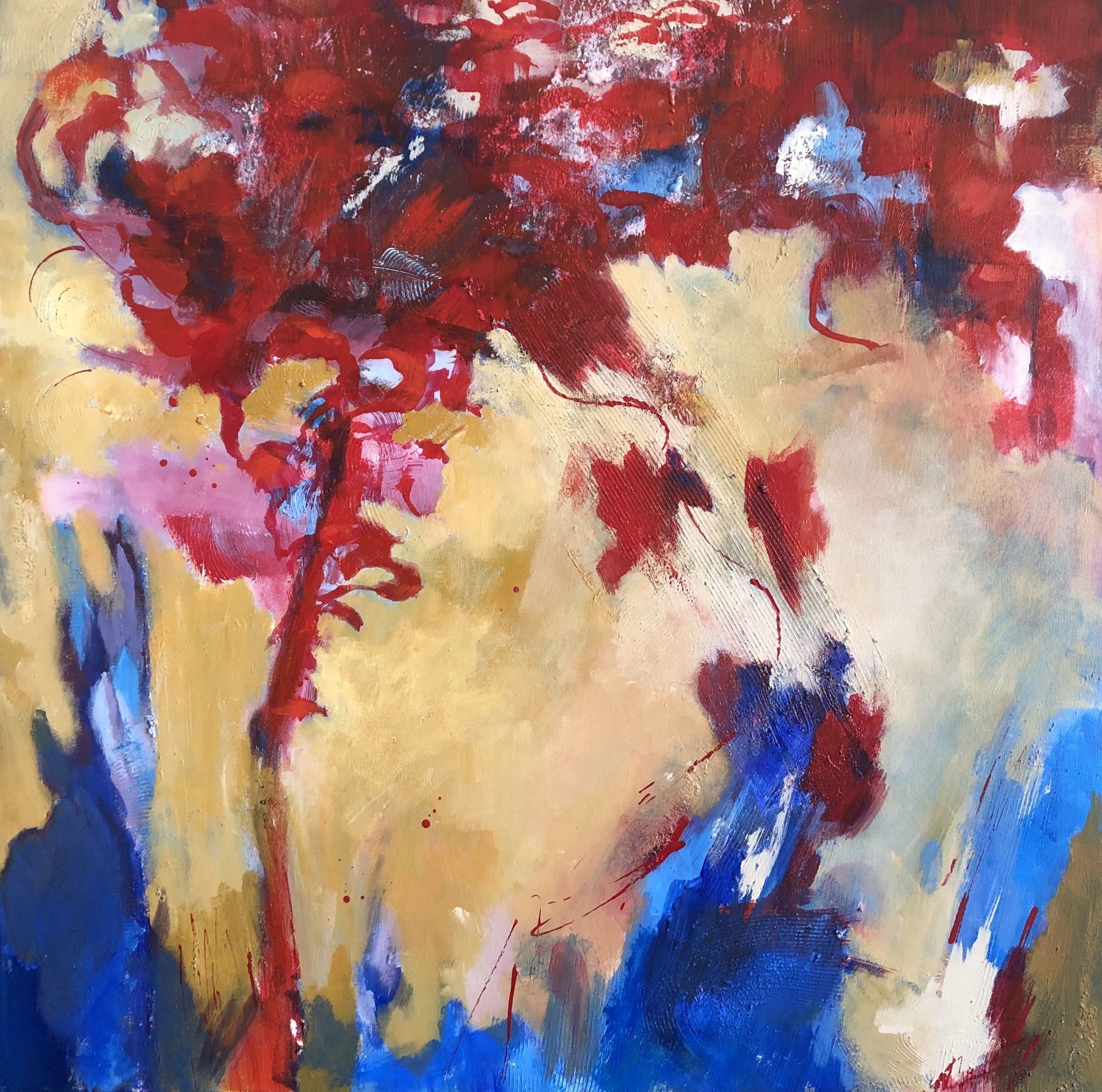 MIXED MEDIA BIANCA BEGHIN " SINUOSITA' " size  L 80 x H 80 cm.