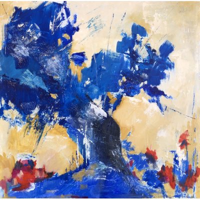 MIXED MEDIA BIANCA BEGHIN ' IMPETUOSITA ' dimensioni L 80 x H 80 cm.