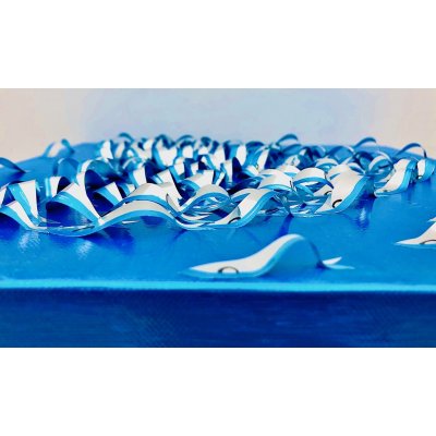 BARBARA PECORARI ' SARDINES LEAPING OUT POP HEART-MINI ' dimensioni L 30 x H 30 cm.