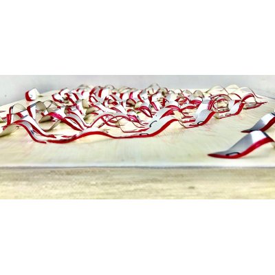 BARBARA PECORARI ' SARDINES LEAPING OUT POP HEART 2 - MINI ' dimensioni L 30 x H 30 cm.