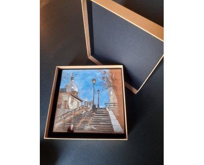 MASSIMO LOMI " SCALE DI MONTMATRE " dimensioni L 17 x H 17 cm.