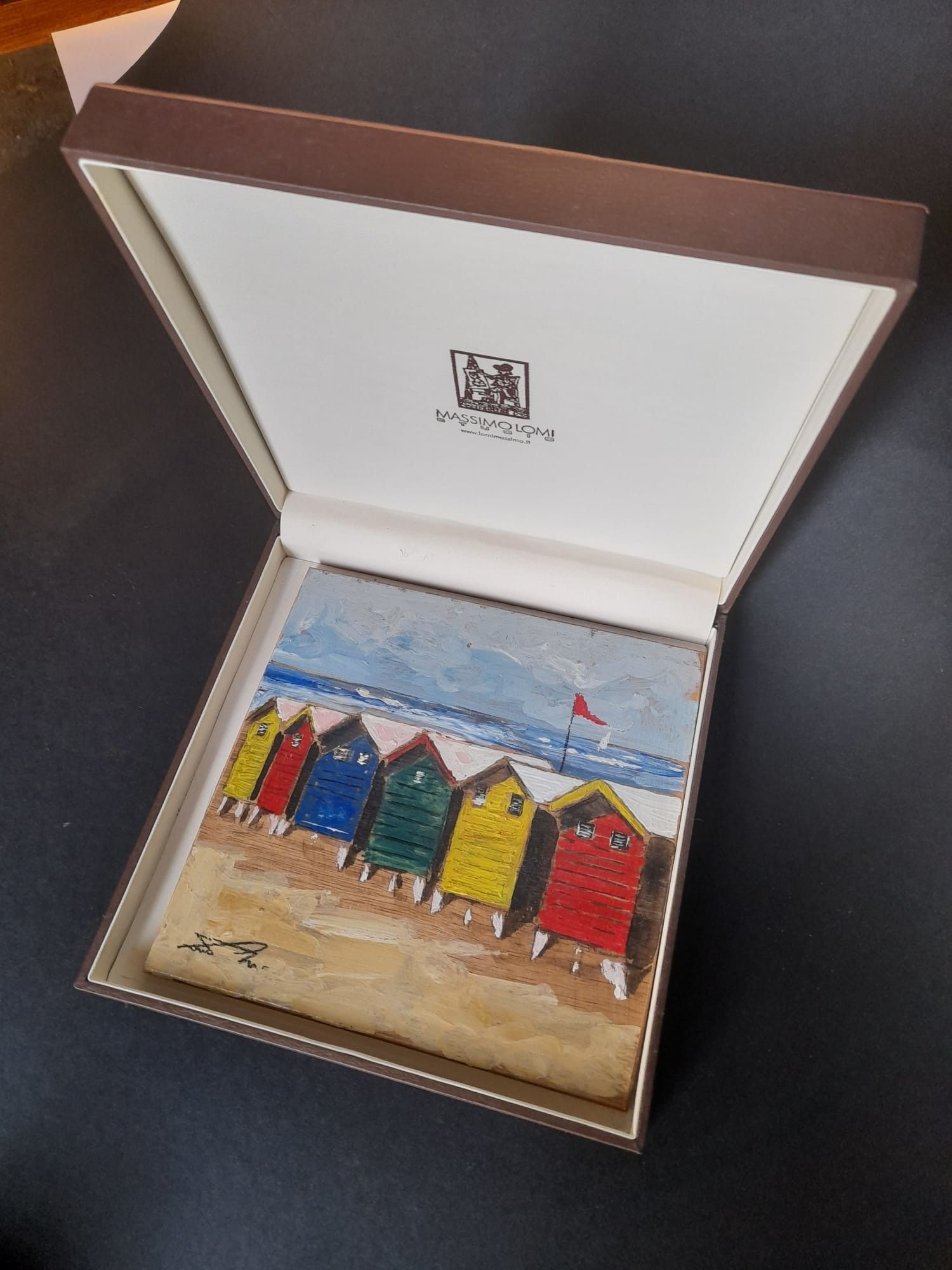 MASSIMO LOMI " BANDIERA ROSSA "  dimensioni L 17 x H 17 cm.