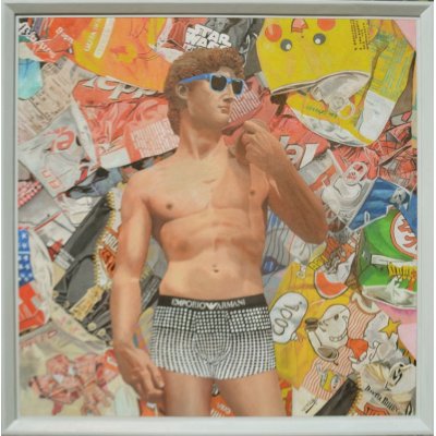 MIXED MEDIA MARCELLO REMIGI " DAVIDPOP " dimensioni L 87 x H 87 cm.
