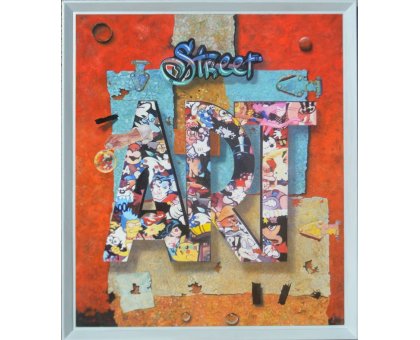 MIXED MEDIA MARCELLO REMIGI " STREET ART " dimensioni L 78 x H 90 cm.