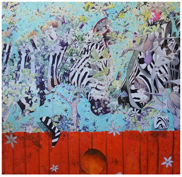 MIXED MEDIA MARCELLO REMIGI " Z - EBBRE "  dimensioni L 85 x H 85 cm.