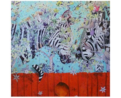 MIXED MEDIA MARCELLO REMIGI " Z - EBBRE " dimensioni L 85 x H 85 cm.