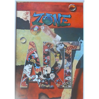 MIXED MEDIA MARCELLO REMIGI " ZONE ART " dimensioni L 60 x H 85 cm.