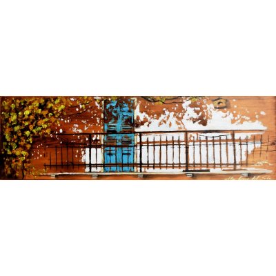 MIXED MEDIA MASSIMO LOMI " ALLA LUCE DEL SOLE " dimensioni L 88 x H 45 cm.