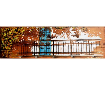 MIXED MEDIA MASSIMO LOMI " ALLA LUCE DEL SOLE " dimensioni L 88 x H 45 cm.