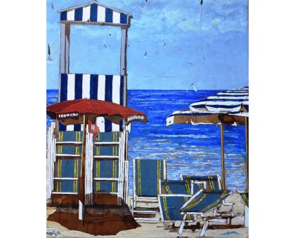 MIXED MEDIA MASSIMO LOMI " MAESTRALE " dimensioni L 56 x H 48 cm.