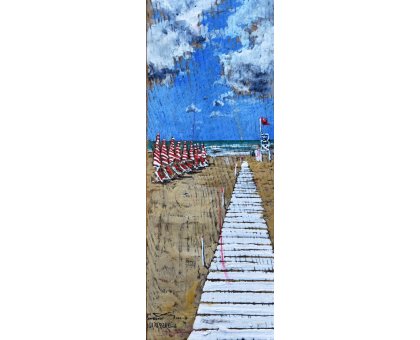 MIXED MEDIA MASSIMO LOMI " LA PASSERELLA " dimensioni L 30 x H 50 cm.