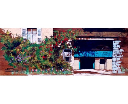 MIXED MEDIA MASSIMO LOMI " NATURALMENTE VERDE " dimensioni L 72 x H 36 cm.